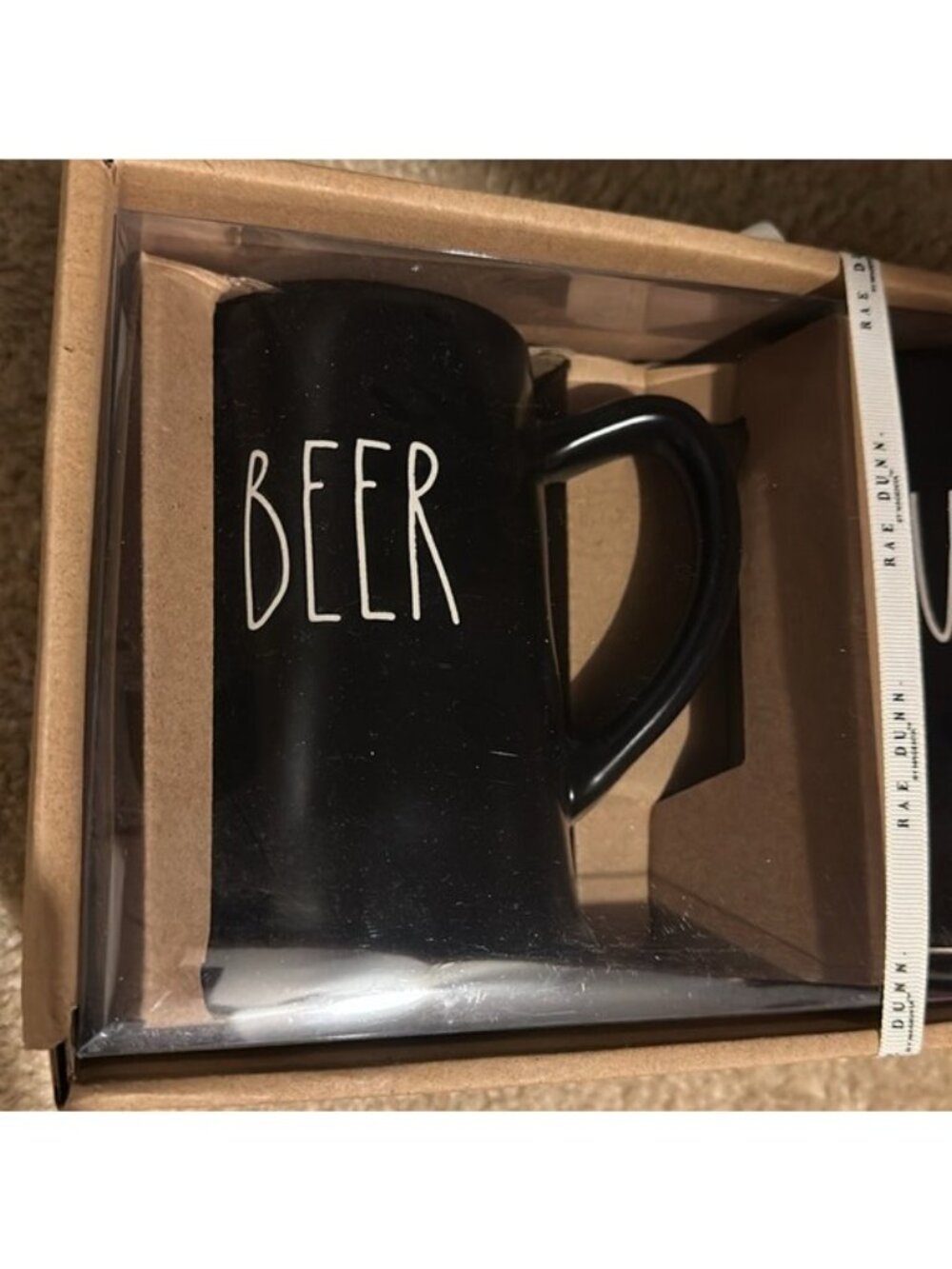 Rae Dunn Beer 🍻 Suds Black Steins Mugs in Gift Box NEW Set - Picture 2 of 6